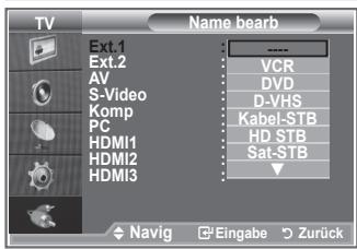 SAMSUNG LE40M86BD - Vergeben Sie für die an die Eingangsbuchsen angeschlossenen Geräte Namen, um die Auswahl der Signalquelle zu vereinfachen. - 2