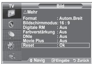 SAMSUNG LE40M86BD - Sie können die Einstellungen auf die werkseitig festgelegten Standardbildeinstellungen zurücksetzen. - 1
