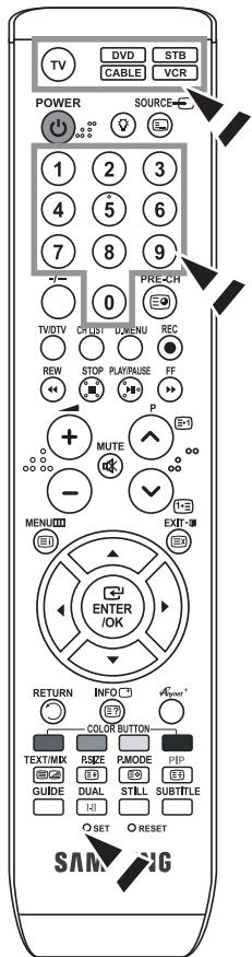 SAMSUNG LE40N87BD - Configurazione del telecomando - 1