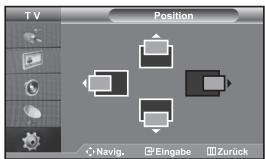 TV Position Navig. Eingabe Zurück