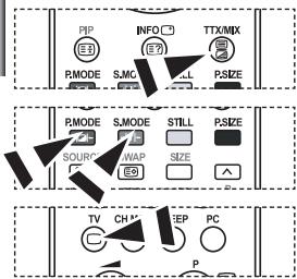 PIP INFO TTX/MIX RMODE S.MC LCL PSIZE RMODE S.MODE STILL PSIZE SOURCE WAP SIZE TV CH1* EP PC P