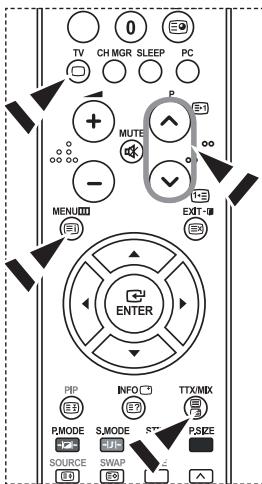 TV CH MGR SLEEP PC MUTE MENU ENTER PIP INFO TTX/MIX PMODE S.MODE ST P.SEE SOURCE SWAP