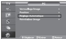TV PC Verrouillage Image Position Réglage Automatique Réinitialiser Image Déplacer Entrer Retour