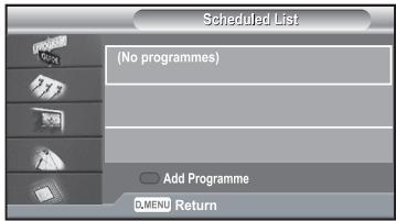 SAMSUNG LE40R73BD - Using the Scheduled List - 1