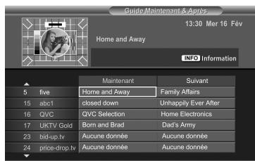 SAMSUNG LE40R73BD - Affichage des informations du guide électronique des programmes (EPG) - 1