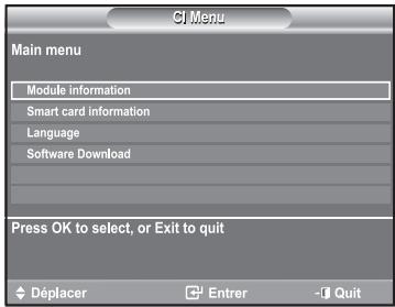 SAMSUNG LE40R73BD - Sélection du menu CI (Interface commune) - 1