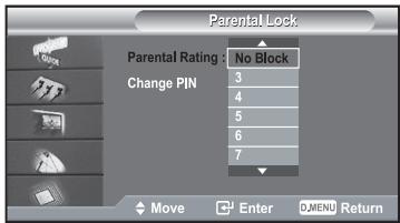 SAMSUNG LE40R73BD - Setting up the Parental Lock - 1