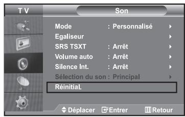 SAMSUNG LE40R73BD - Rétablir les paramètres de son par défaut - 1