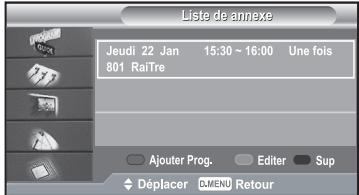 SAMSUNG LE40R73BD - Utilisation de la liste de programmation - 3