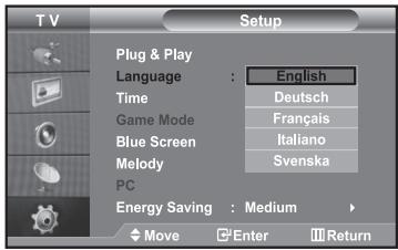 SAMSUNG LE40R73BD - Choosing Your Language - 1