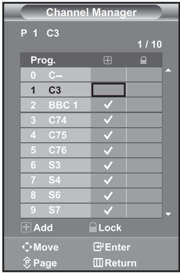 SAMSUNG LE40R73BD - Setting the Channel Manager - 1