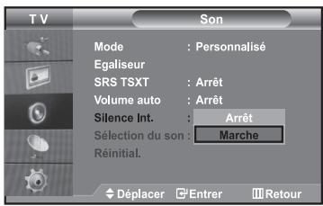 SAMSUNG LE40R73BD - Sélection du mode Silence Int. - 1