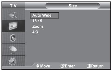 SAMSUNG LE40R73BD - Changing the Picture Size - 1