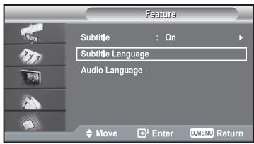 SAMSUNG LE40R73BD - Selecting the Preferred Language (Subtitle or Audio) - 1