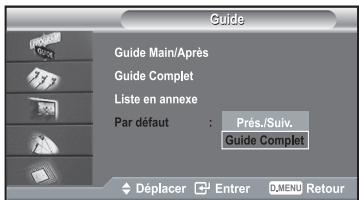 SAMSUNG LE40R73BD - Réglage du guide par défaut - 1