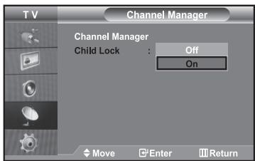 SAMSUNG LE40R73BD - Activating the Child Lock - 1