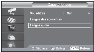SAMSUNG LE40R73BD - Vous pouvez modifier la langue par défaut des sous-titres et de l'audio. Affiche les informations sur la langue du flux entrant. - 1
