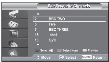 SAMSUNG LE40R73BD - Editing Your Favourite Channels - 3