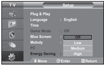SAMSUNG LE40R73BD - Using the Energy Saving Feature - 1