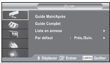 SAMSUNG LE40R73BD - Aperçu du système de menu DTV - 1