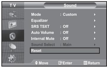 SAMSUNG LE40R73BD - Resetting the Sound Settings to the Factory Defaults - 1
