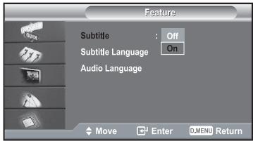 SAMSUNG LE40R73BD - Setting the Subtitle - 1