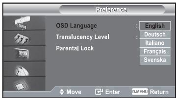 SAMSUNG LE40R73BD - Choosing Your Language - 1