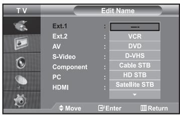 SAMSUNG LE40R73BD - Editing the Input Source Names - 1