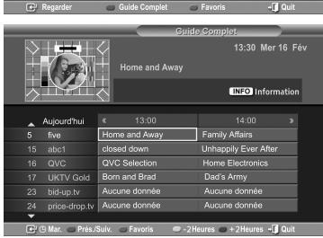 SAMSUNG LE40R73BD - Affichage des informations du guide électronique des programmes (EPG) - 2