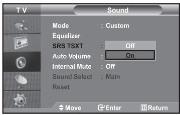 SAMSUNG LE40R73BD - Setting the TruSurround XT (SRS TSXT) - 1