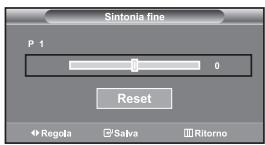 Sintonia fine P 1 0 Reset Regola Salva Ritorno
