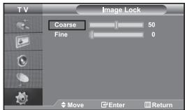 TV Image Lock Coarse 50 Fine 0 Move Enter Return