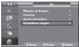 T V PC Bloqueo de Imagen Posición Ajuste automático Restablecer imagen Mover Entrar Volver