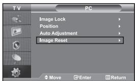 PC Image Lock Position Auto Adjustment Image Reset Move Enter Return