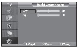 TV Beeld vergrendelen Grof 50 Fijn 0 VerpL Enter Terug
