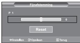 Fijnafstemming P 1 0 Reset Insellen Opslaan Terug