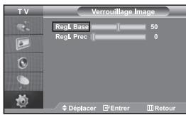 TV Verrouillage Image Regl. Base 50 Regl. Prec 0 Déplacer Entrer Retour
