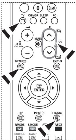 TV CH MGR SLEEP PC MUTE P MENU ENTER PIP INFO TTX/MIX E1 E2 E3 P.MODE SJ.MODE ST P.SIZE SOURCE SWAP