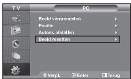 PC Beeld vergrendelen Positie Autom. afstellen Beeld resetten VerpL Enter Terug