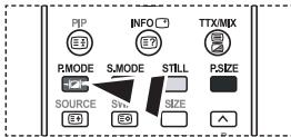 PIP INFO TTX/MIX P.MODE S.MODE STILL P.SIZE SOURCE SW SIZE