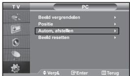 TV PC Beeld vergrendaten Positie Autom, afstellen Beeld resetten VerpL Enter Terug