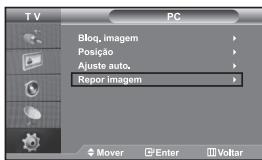 T V PC Blok, imagem Posição Ajuste auto, Repor imagem Mover Enter Voltar