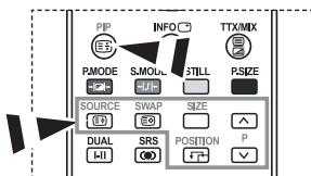 PIP INFO TTX/MIX PMODE S.MODL STILL PSIZE SOURCE SWAP SIZE DUAL SRS POSITION P