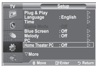 SAMSUNG LE40S86BD - Setting the Home Theater PC - 1