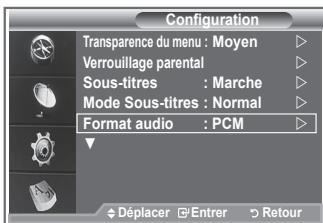 SAMSUNG LE40S86BD - Sélection du format sonore - 1