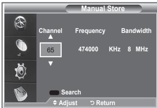 SAMSUNG LE40S86BD - Updating the Channel List Manually - 1