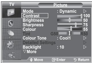SAMSUNG LE40S86BD - Adjusting the Custom Picture - 1