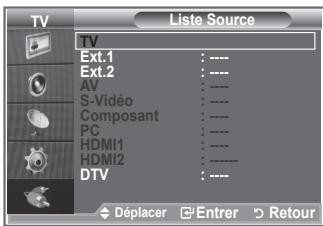 SAMSUNG LE40S86BD - Vous pouvez sélectionner parmi les sources extérieures connectées aux prises d'entrée du téléviseur. - 4