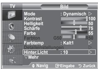 SAMSUNG LE40S86BD - Sie können die Bildschirmhelligkeit durch Einregeln der LCD-Hintergrundhelligkeit anpassen. (0~10) - 1