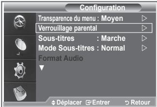 SAMSUNG LE40S86BD - Configuration du contrôle parental - 1
